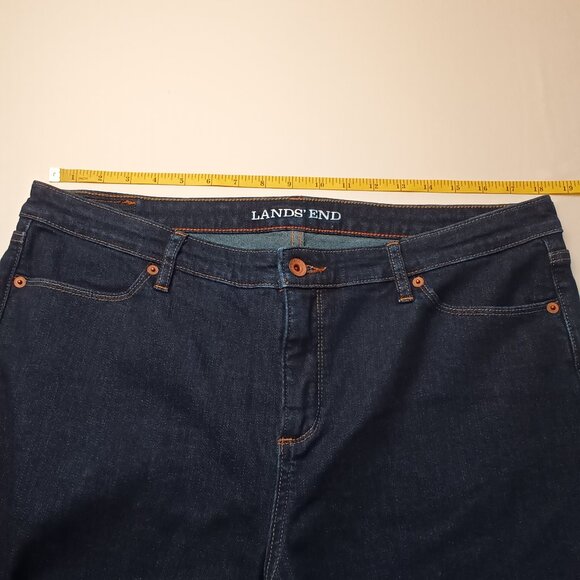 Lands' End Jeans Size 16 Fit 2 High Rise Bootcut Leg Dark Wash - Picture 6 of 9